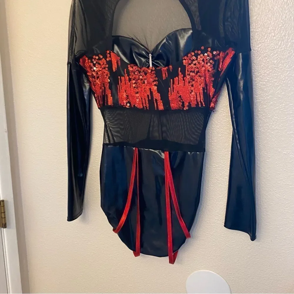 Kelle dance jazz acro costume leotard res sequin JAGGED SPIRIT 5172 LA adult